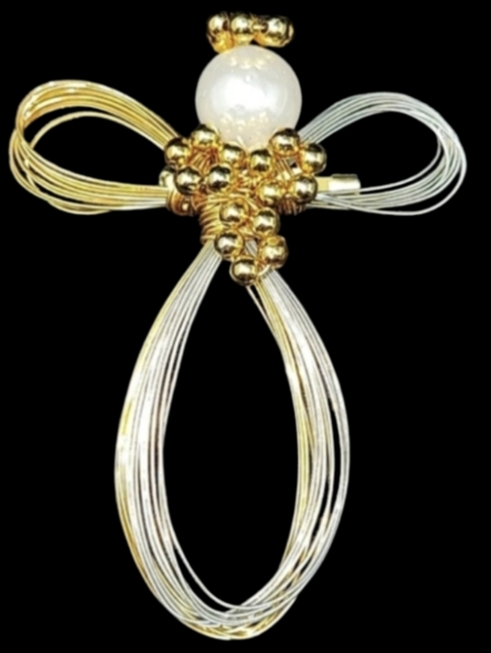 GOLD AND SILVER TONE ANGEL BROOCH